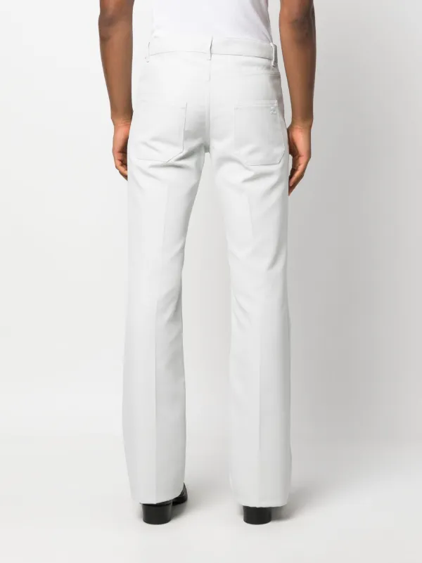 Courrèges logo-patch straight-leg Trousers | Grey | FARFETCH IN