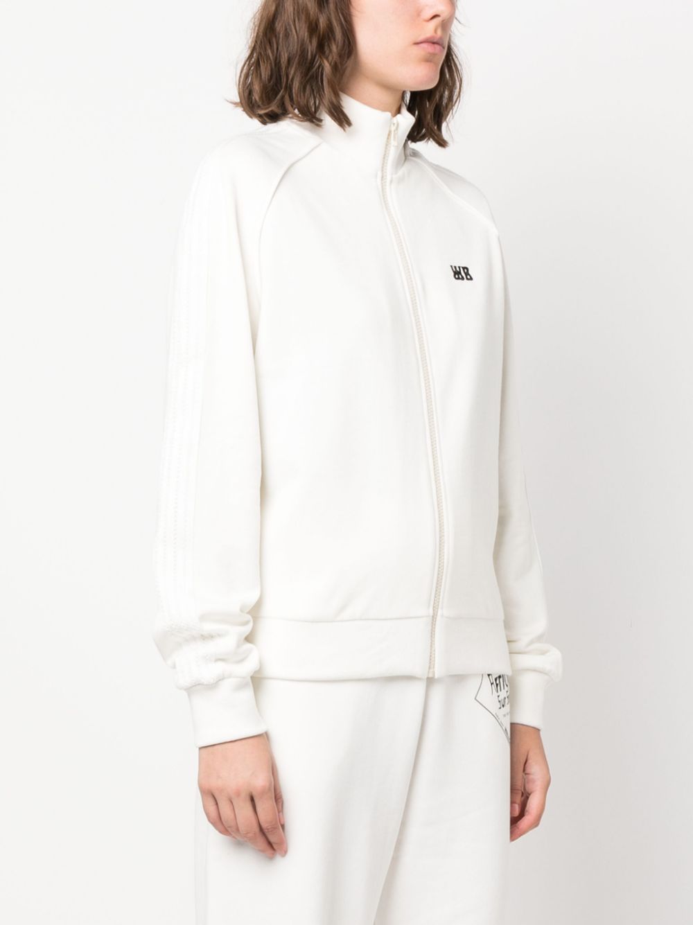 Shop Wales Bonner Logo-embroidered Zipped Sweatshirt In Neutrals