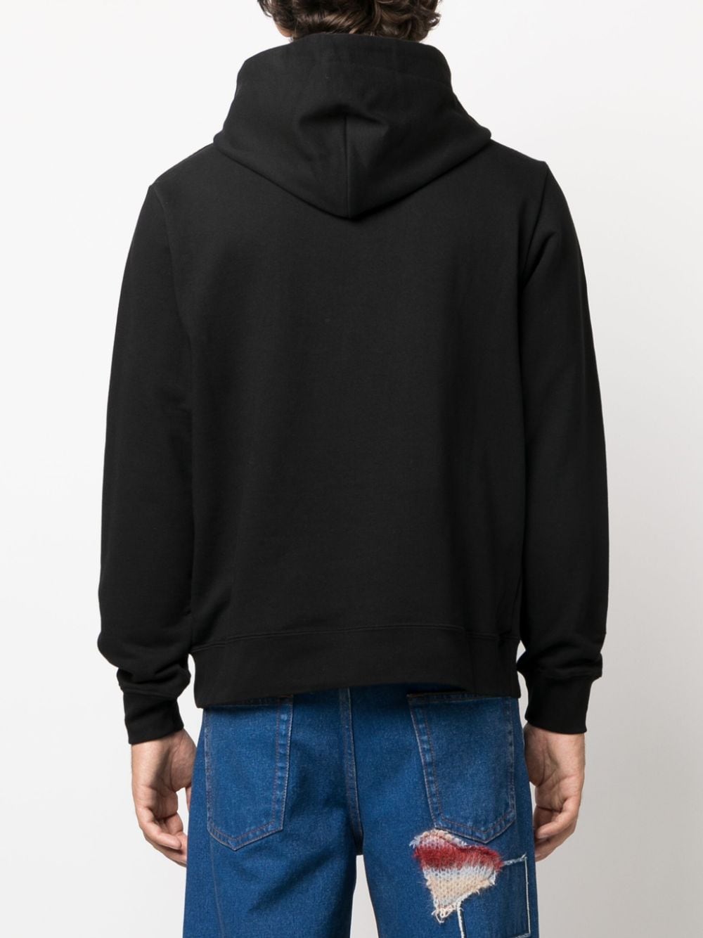 Shop Gcds Alien-patch Cotton Hoodie In Black