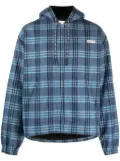 Marni logo-patch check-print jacket - Blue
