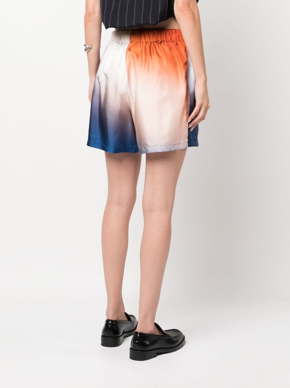 Shop Gauchère Gradient-effect Elasticated-waist Shorts In Orange