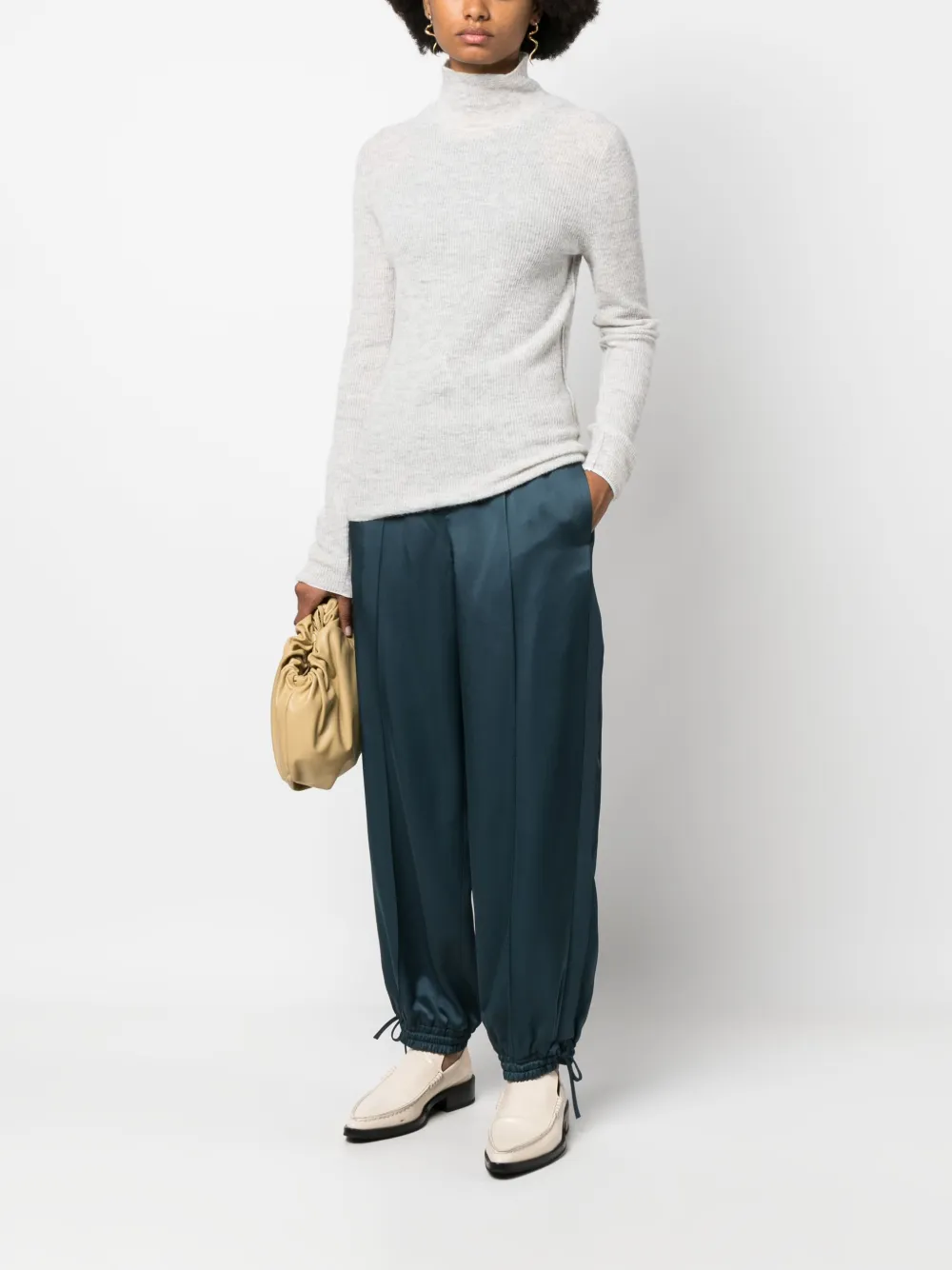 Jil Sander Broek met trekkoordtaille - Blauw