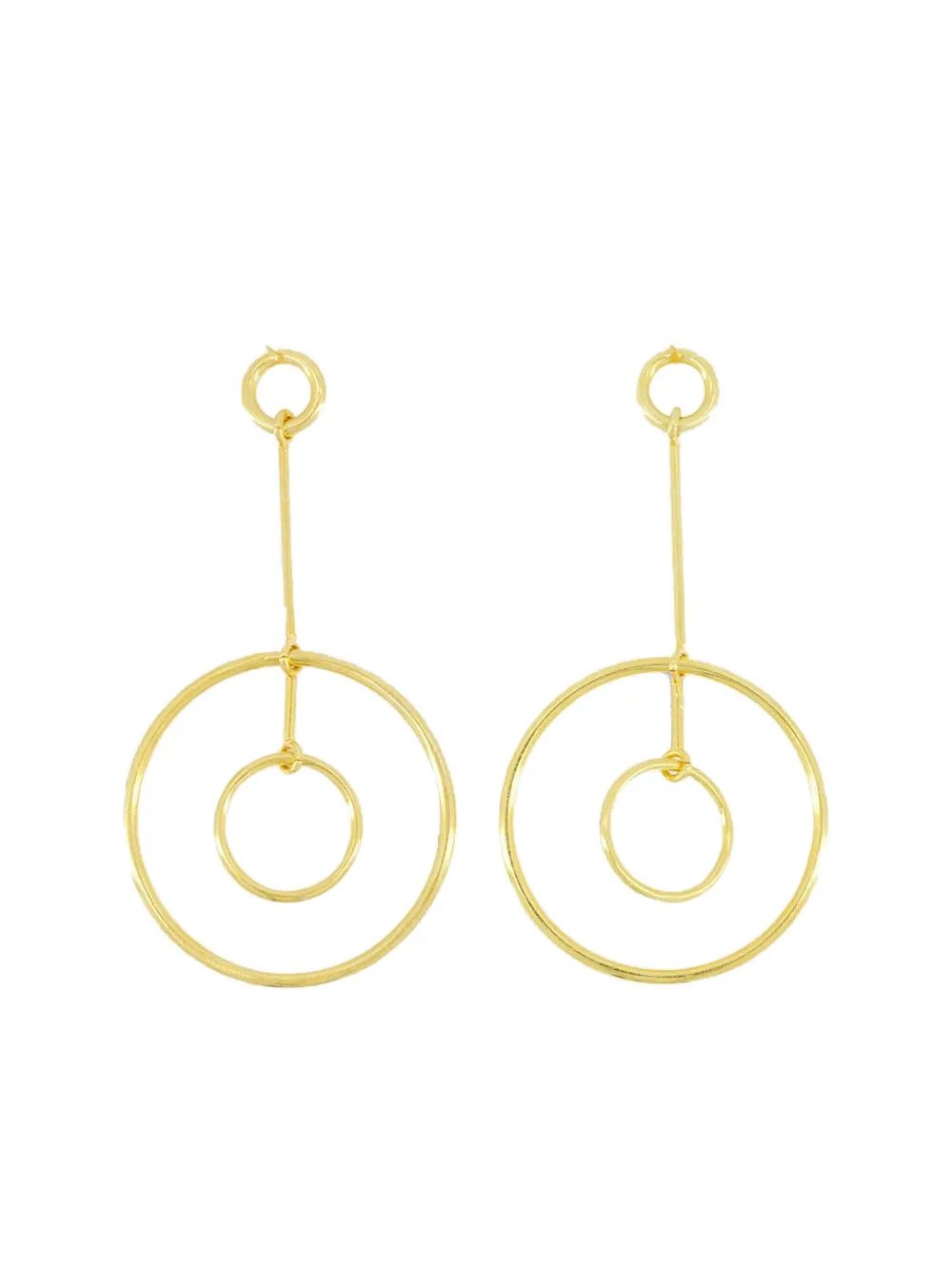 double-circle drop earrings