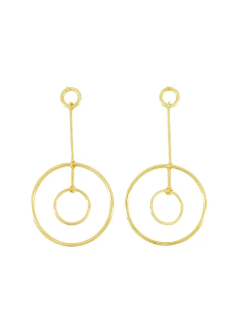 PAULA double-circle drop earrings