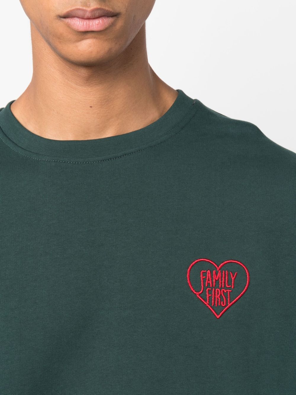 Shop Family First Logo-embroidered Cotton Sweatshirt In Green