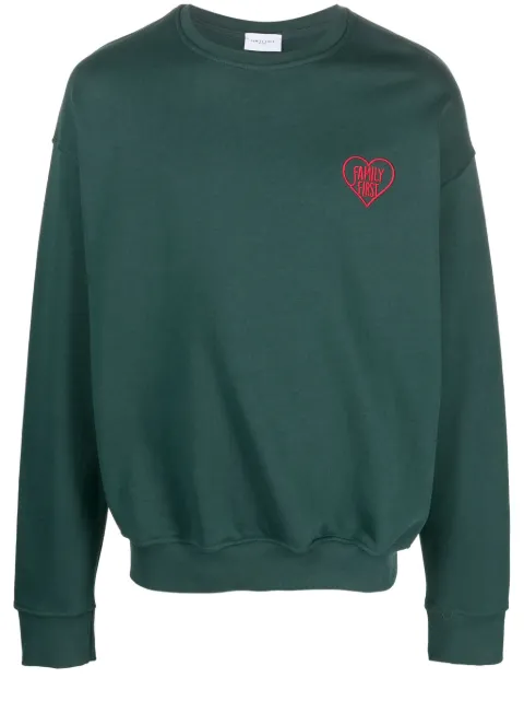 Family First logo-embroidered cotton sweatshirt