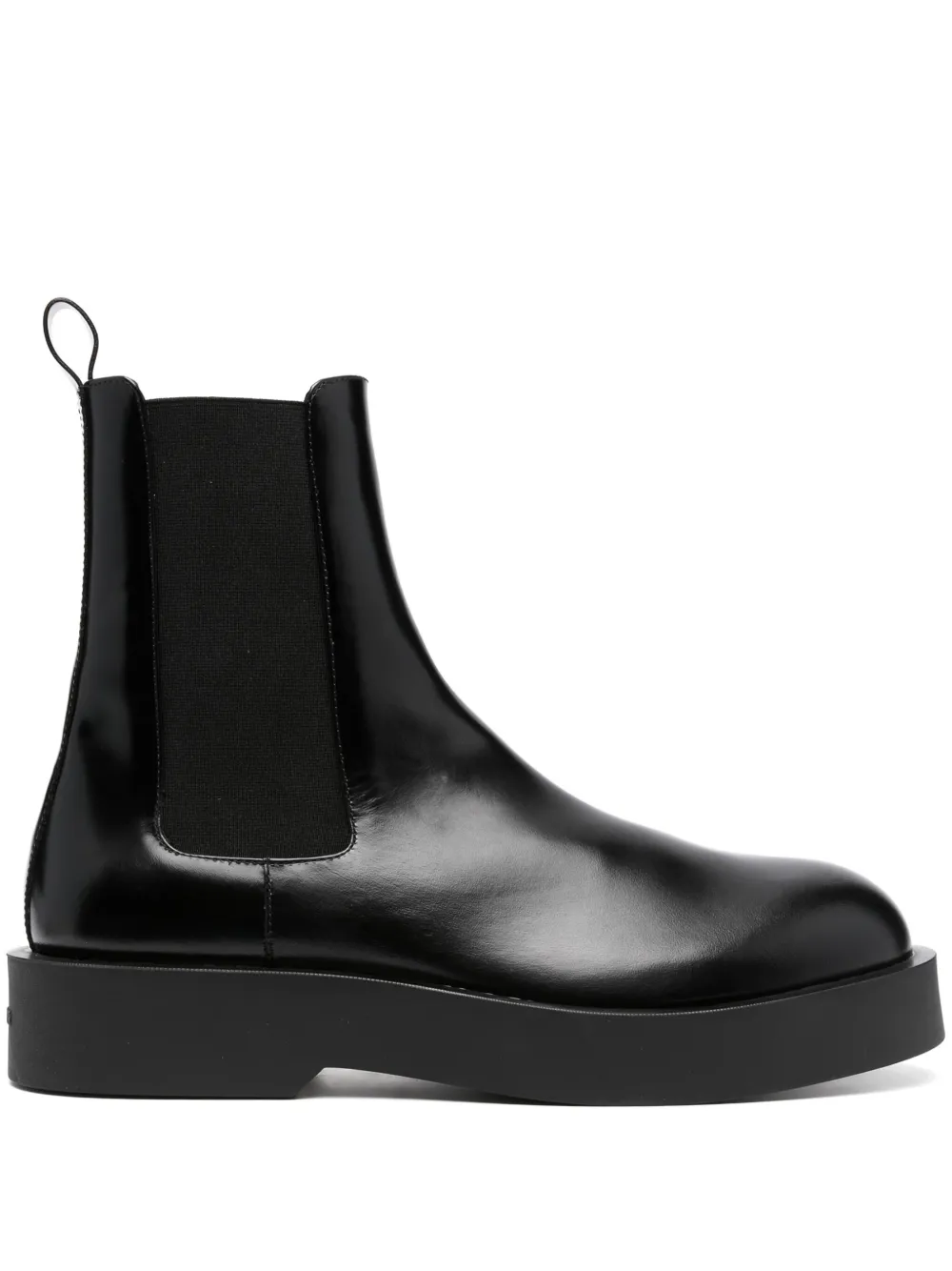 Shop Jil Sander Leather Chelsea Boots In Black