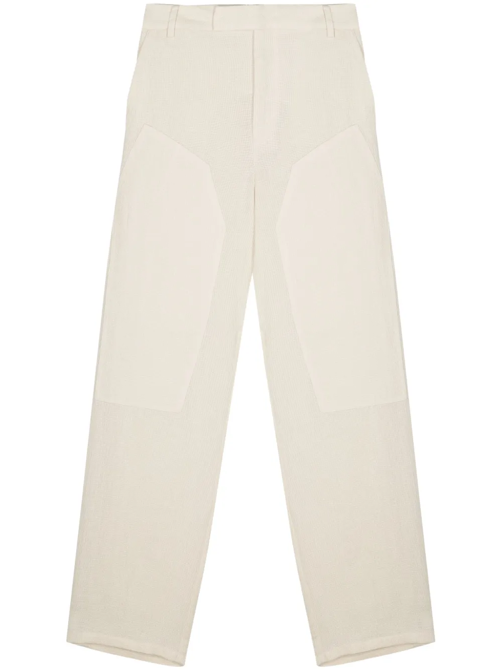 basket weave loose-fit trousers