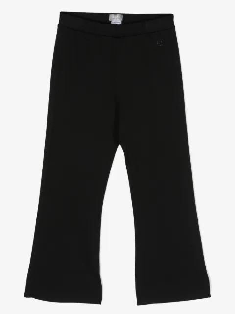 Il Gufo pants acampanados con logo estampado
