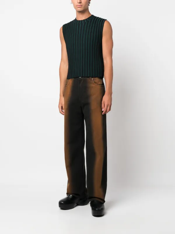 Eckhaus Latta Bleached wide-leg Jeans | Brown | FARFETCH