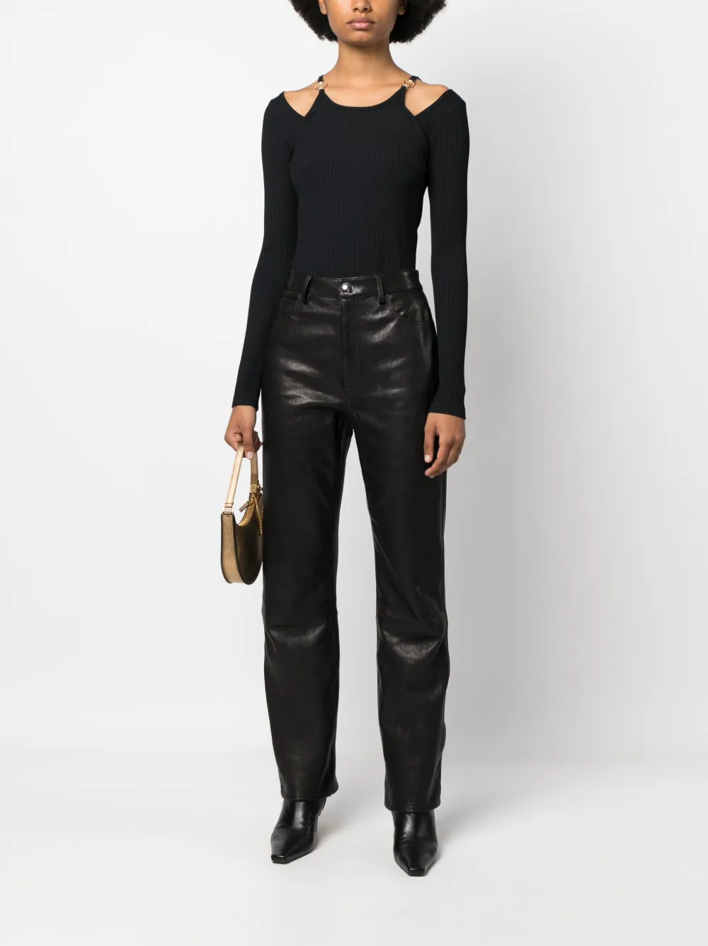 Just Cavalli Geribbelde top - Zwart