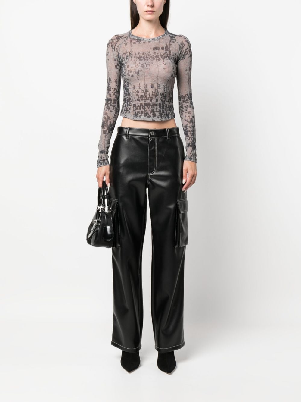 Shop Philosophy Di Lorenzo Serafini Low-rise Cargo Trousers In Black