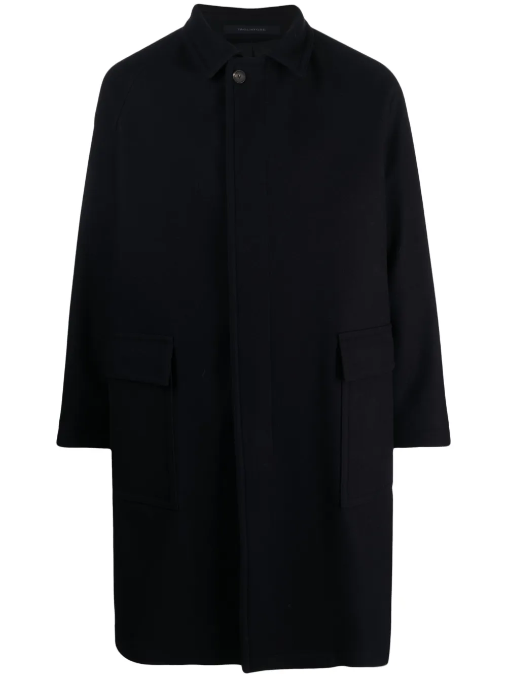 Tagliatore virgin wool-cashmere single-breasted coat - Blue