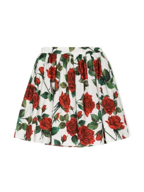 Dolce & Gabbana Kids floral-print pleated skirt