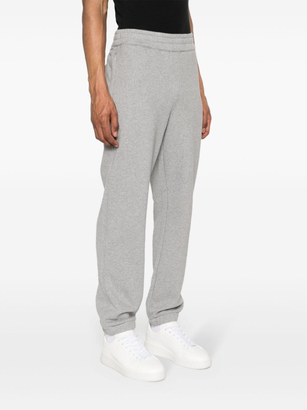 Shop Zegna Logo-appliqué Cotton Track Trousers In Grey