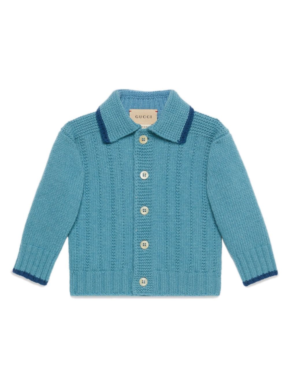 Gucci Babies' Long-sleeve Wool Cardigan In Blue