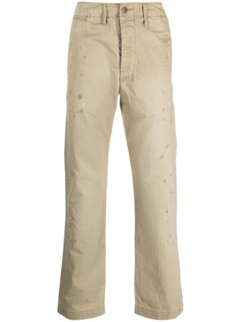 Ralph Lauren RRL straight-leg herringbone cotton trousers