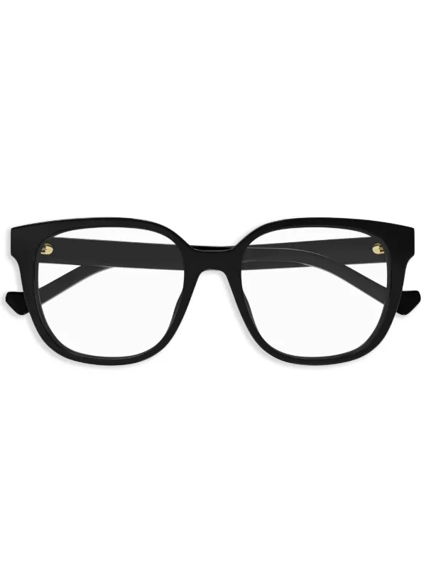 Gucci Eyewear スクエア眼鏡フレーム | ブラック | FARFETCH JP