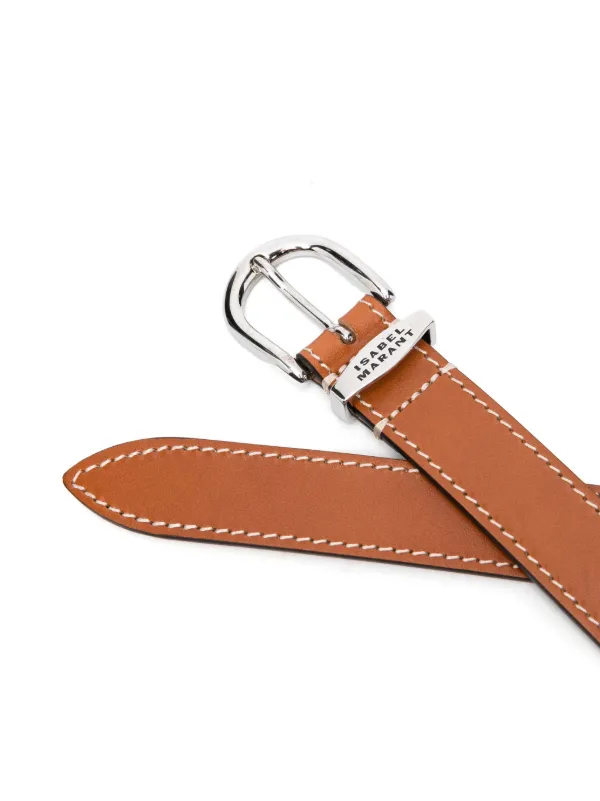 ISABEL MARANT Zadd logo-engraved Leather Belt | Brown | FARFETCH display picture 1
