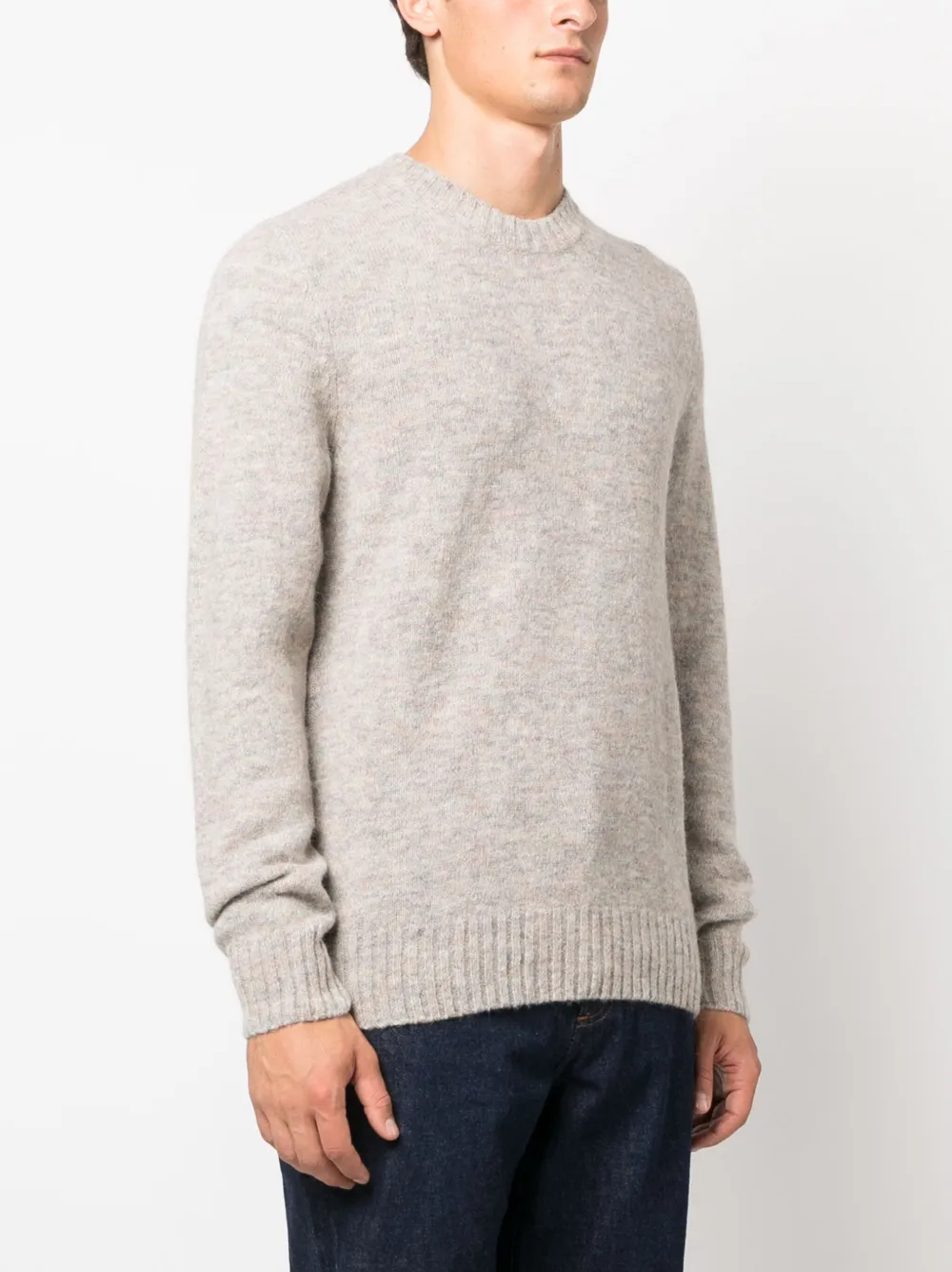  A.p.c. Crew-neck Wool-blend Jumper - Neutrals 