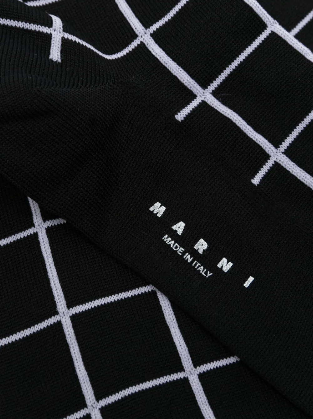 Marni checkered knitted calf-length socks - Zwart