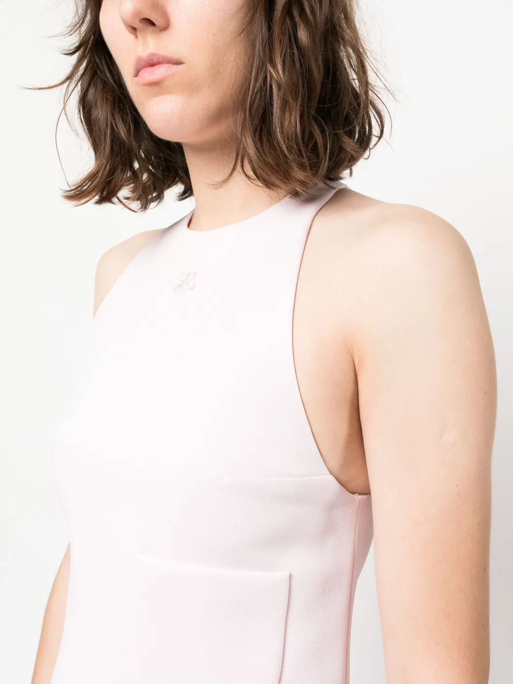 Courrèges Patch-pocket A-line Minidress In Pink