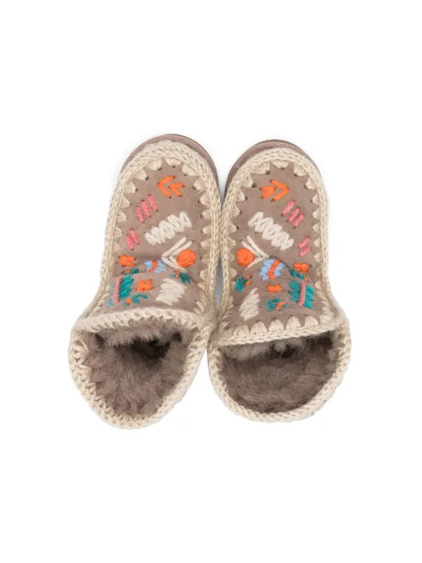 Mou Kids Eskimo Embroidered Boots Farfetch