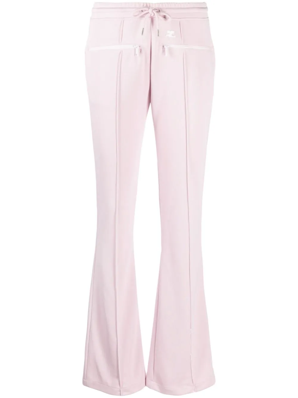 Courrèges Drawstring Flared Tracks Pants In Pink