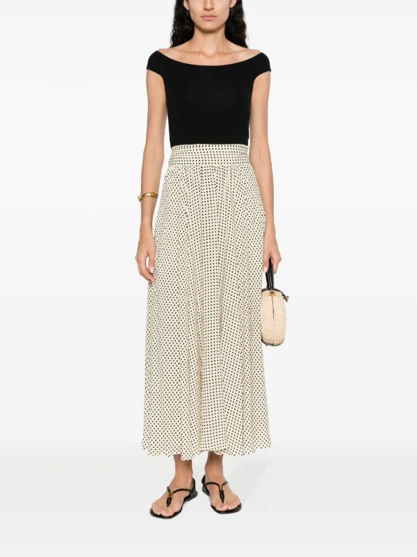 High waisted polka dot hotsell midi skirt