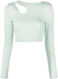 Wolford cutout logo-print crop top - Green