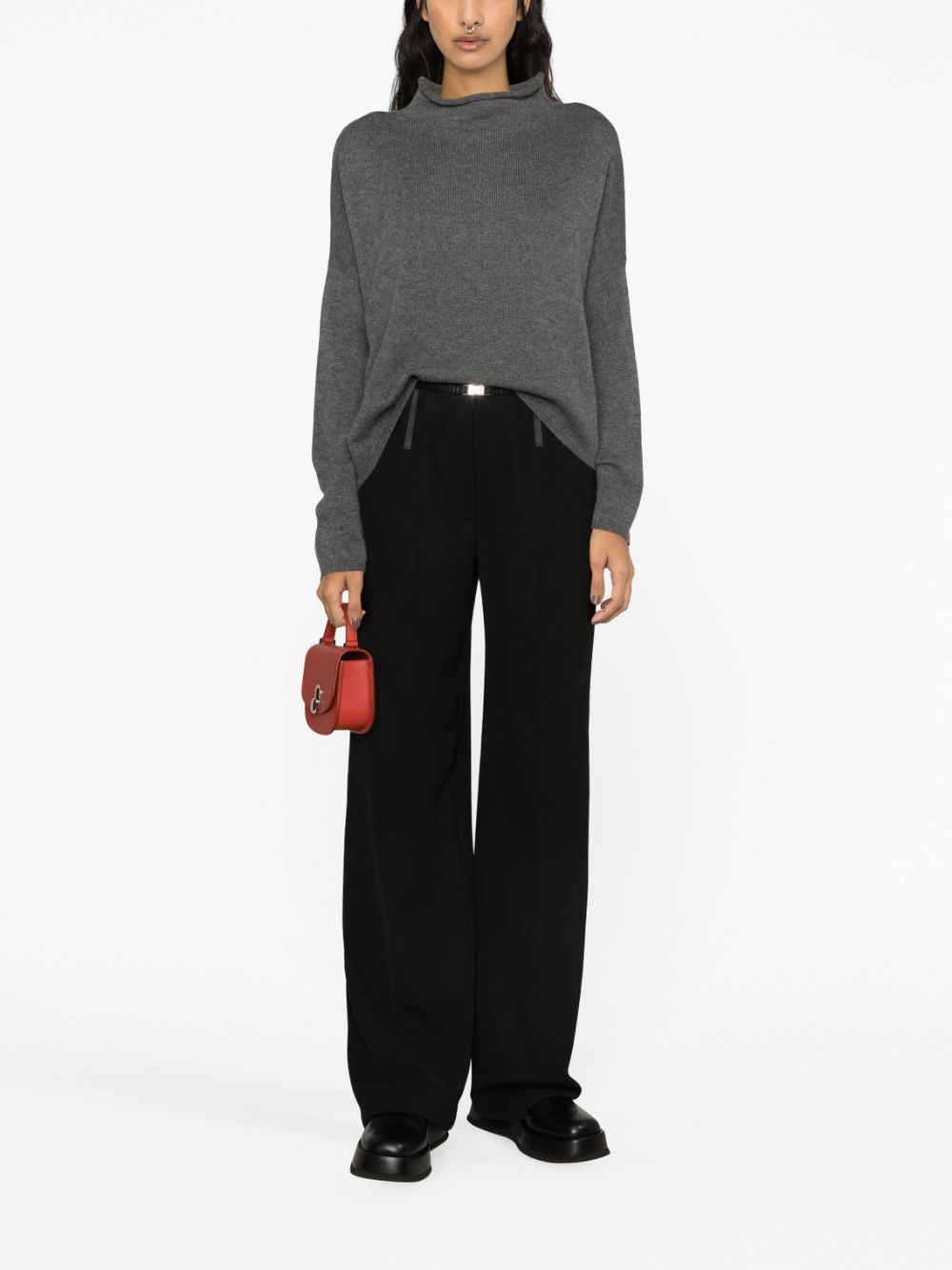 Lisa Yang mock-neck cashmere jumper - Grijs