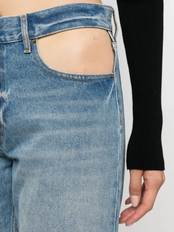 Gauchère cut-out straight-leg Jeans | Blue | FARFETCH GE