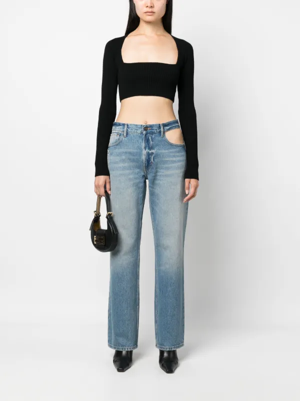 Gauchère cut-out straight-leg Jeans | Blue | FARFETCH GE