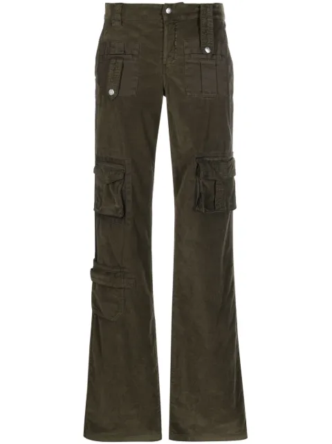 Blumarine velvet flared cargo trousers