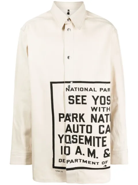 OAMC text-print cotton shirt 