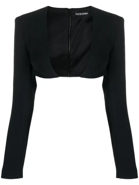 David Koma plunging-neck crop top