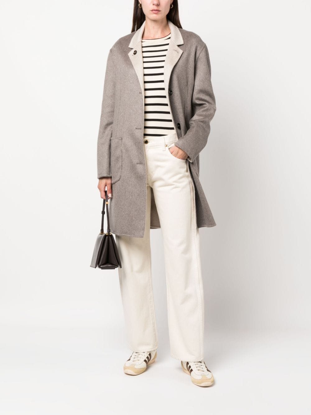 Shop Kired Single-breasted Reversible Cashmere Coat In Neutrals