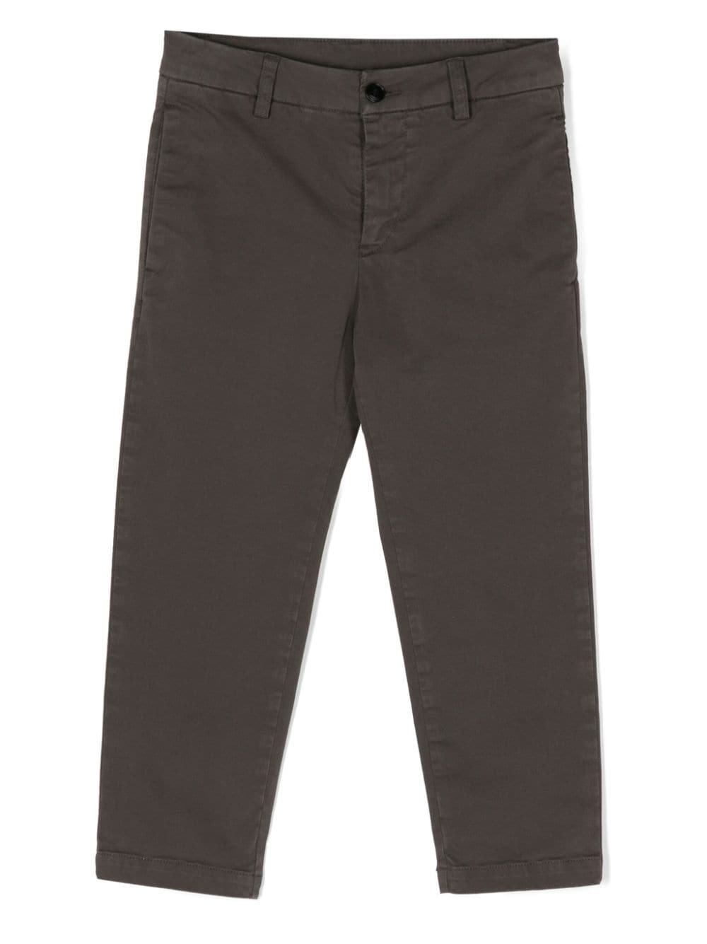 dondup kids pantalon chino à coupe droite - marron