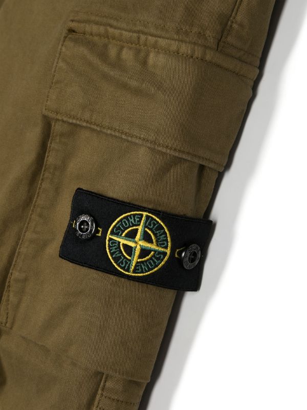 Stone Island Junior logo-patch stretch-cotton Cargo Pants - Farfetch