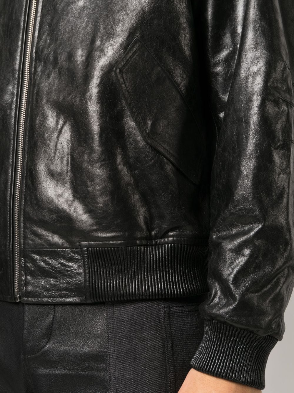 424 zip-up Hooded Leather Jacket - Farfetch