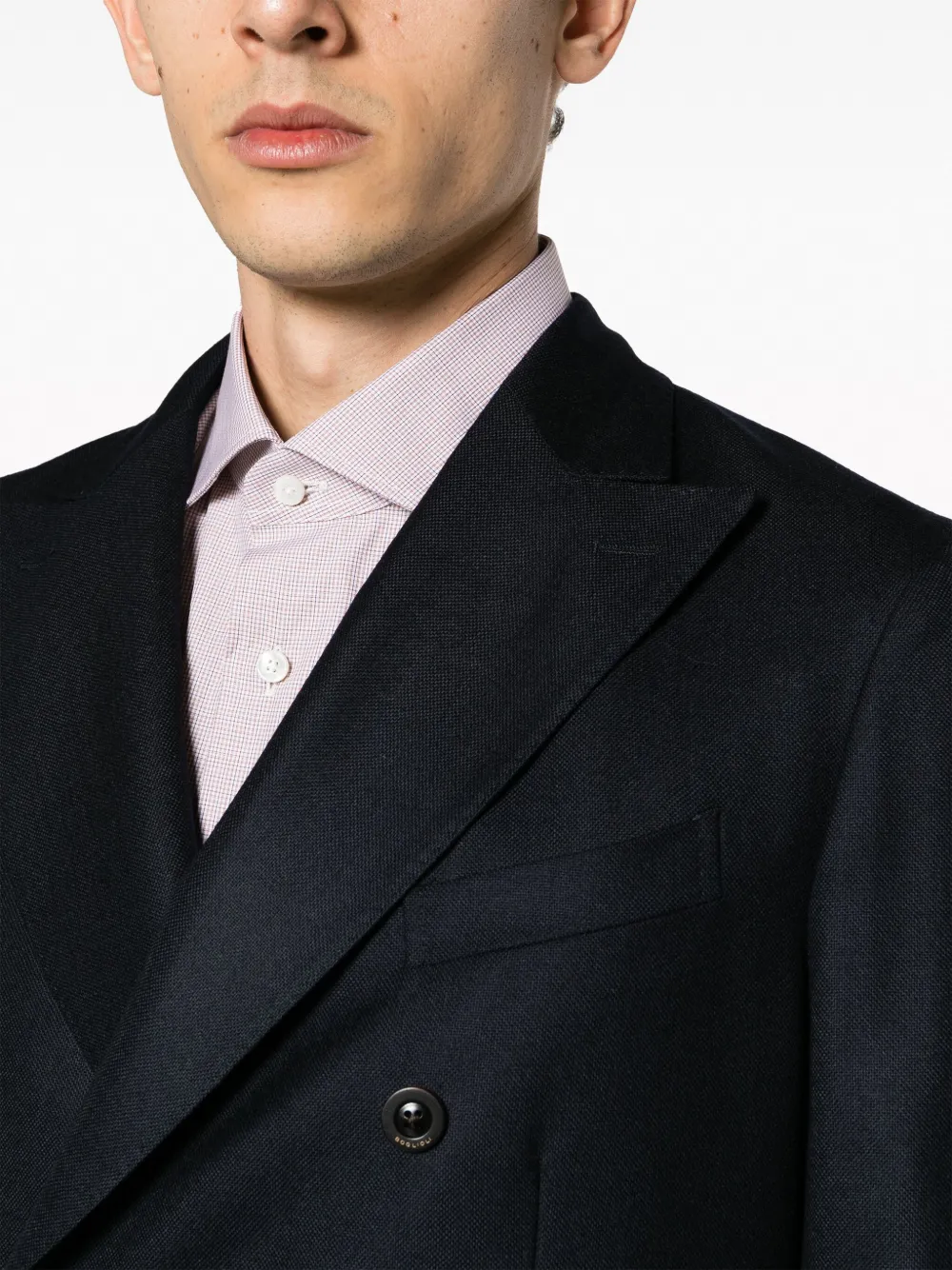 Shop Boglioli Peak-lapels Double-breasted Blazer In 蓝色