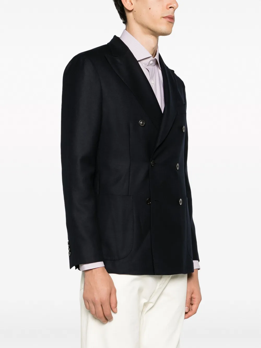 Shop Boglioli Peak-lapels Double-breasted Blazer In 蓝色