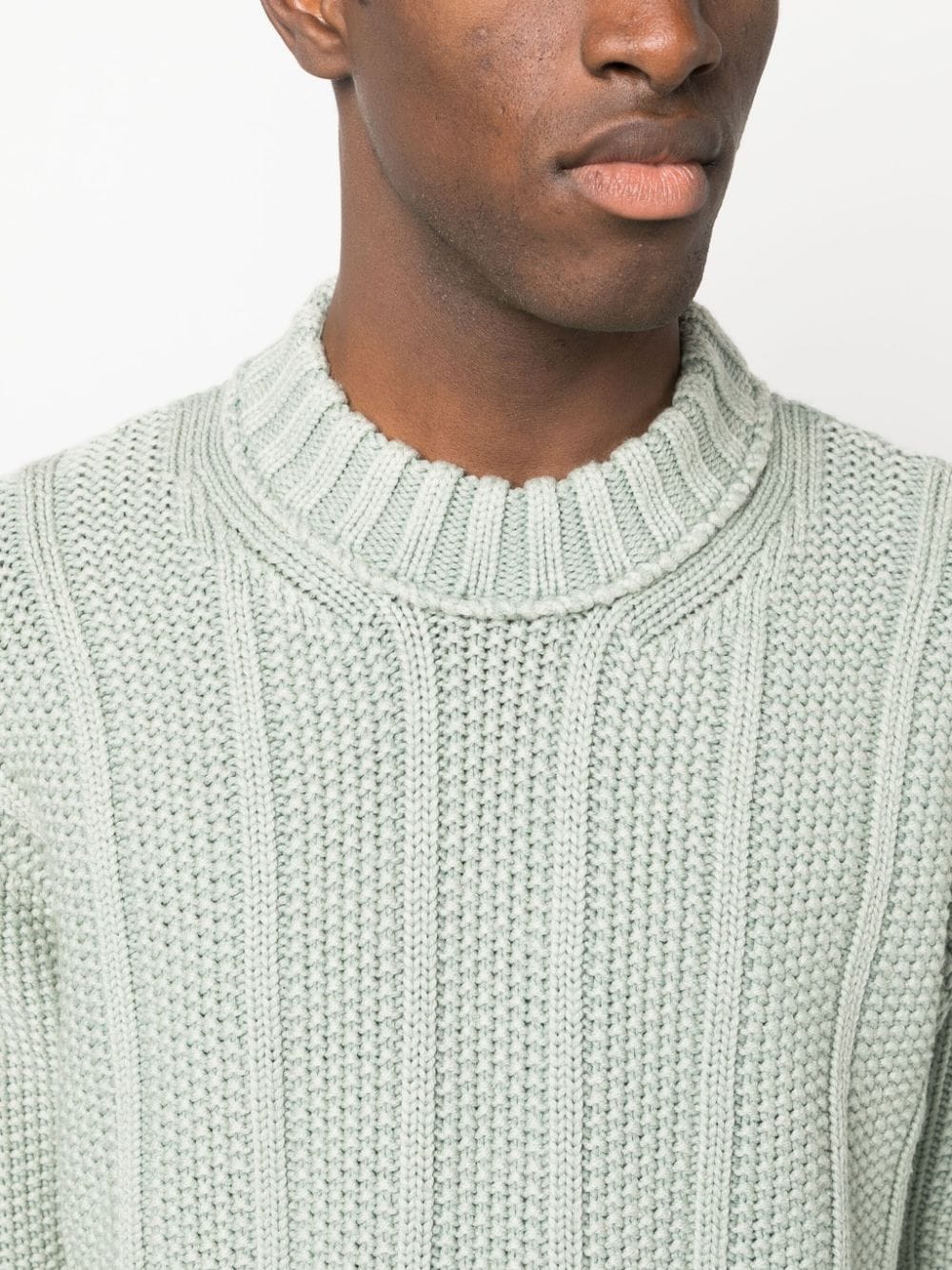 Shop Stone Island Virgin Wool Tricot-knit Jumper In Green