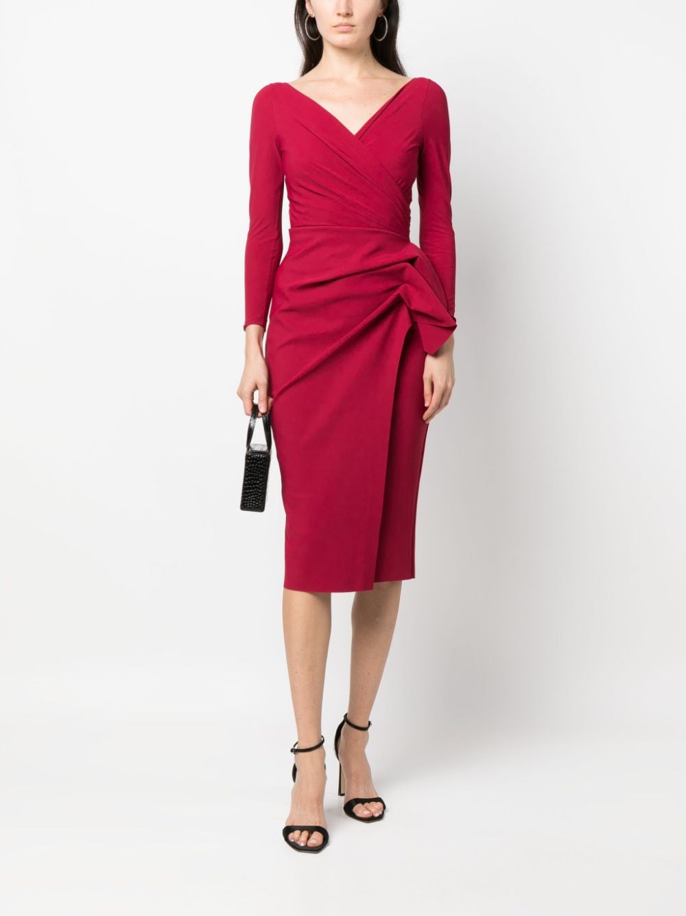 CHIARA BONI La Petite Robe ruched-detail long-sleeved dress - Roze