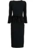CHIARA BONI La Petite Robe feather-detailing long-sleeved dress - Black