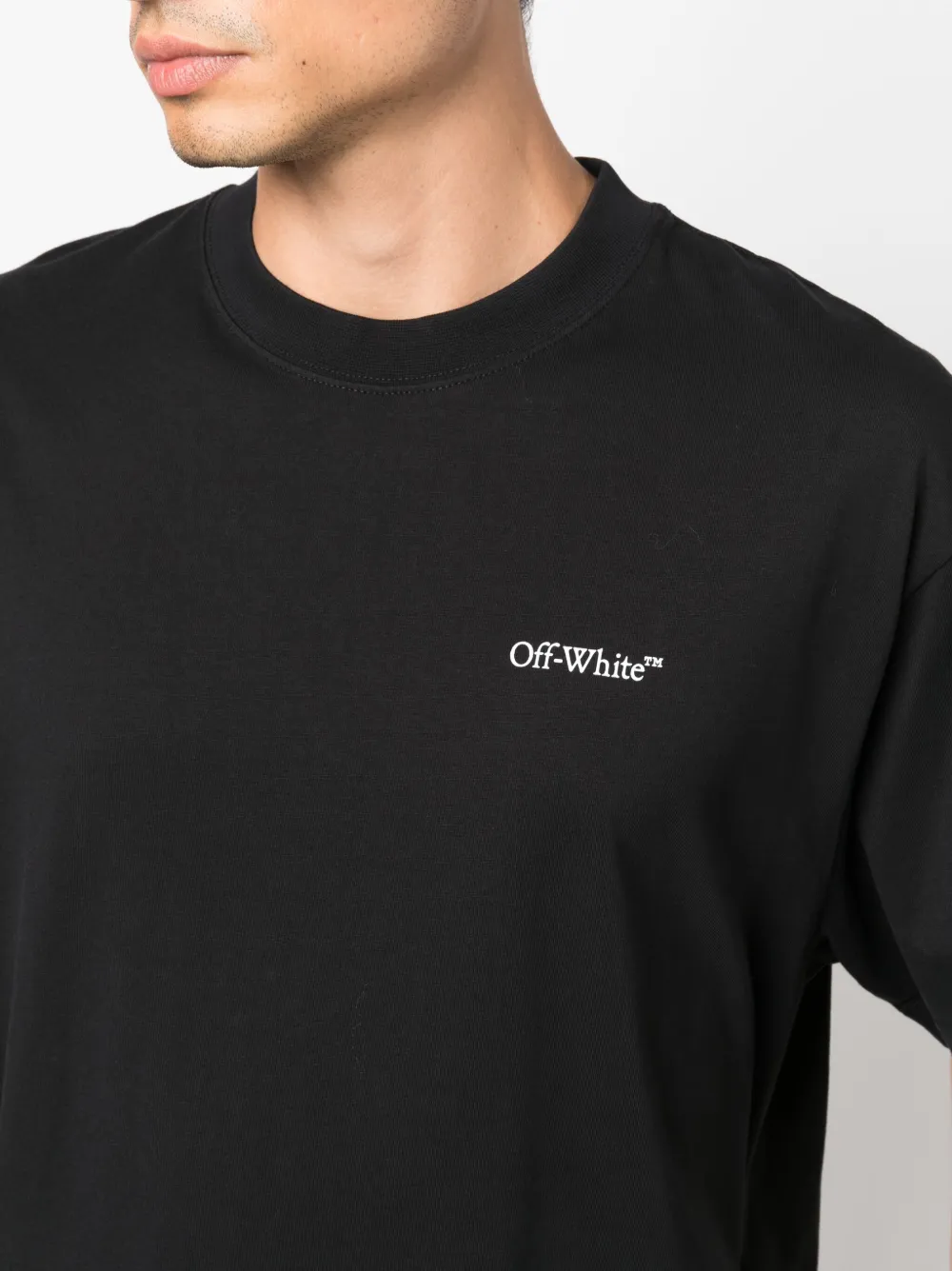 Off-White logo-print short-sleeve T-shirt | Black | FARFETCH SG