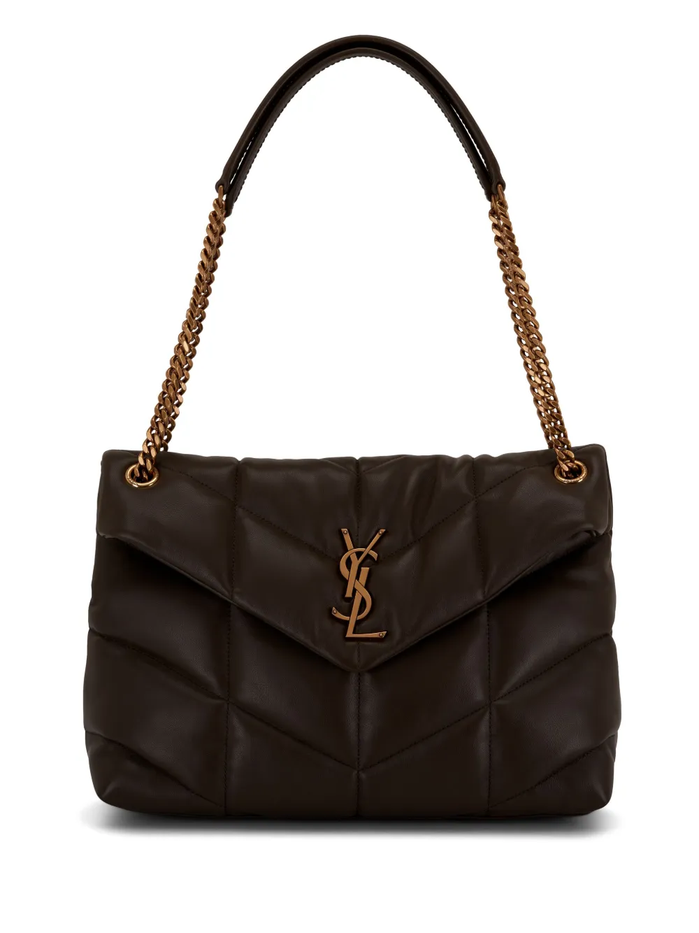 Saint Laurent Loulou gewatteerde schoudertas Bruin