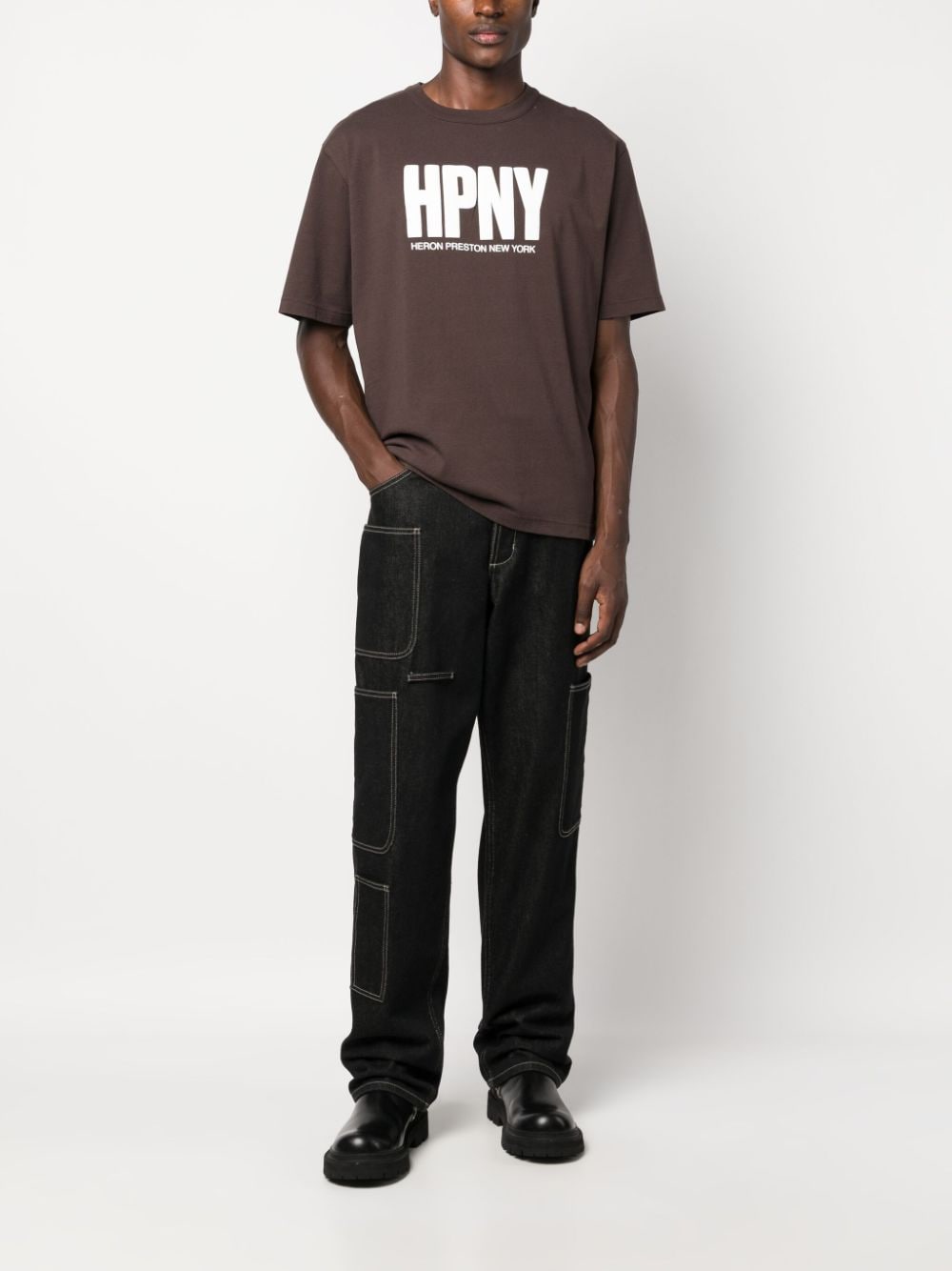 Heron Preston logo-print cotton T-shirt - Bruin