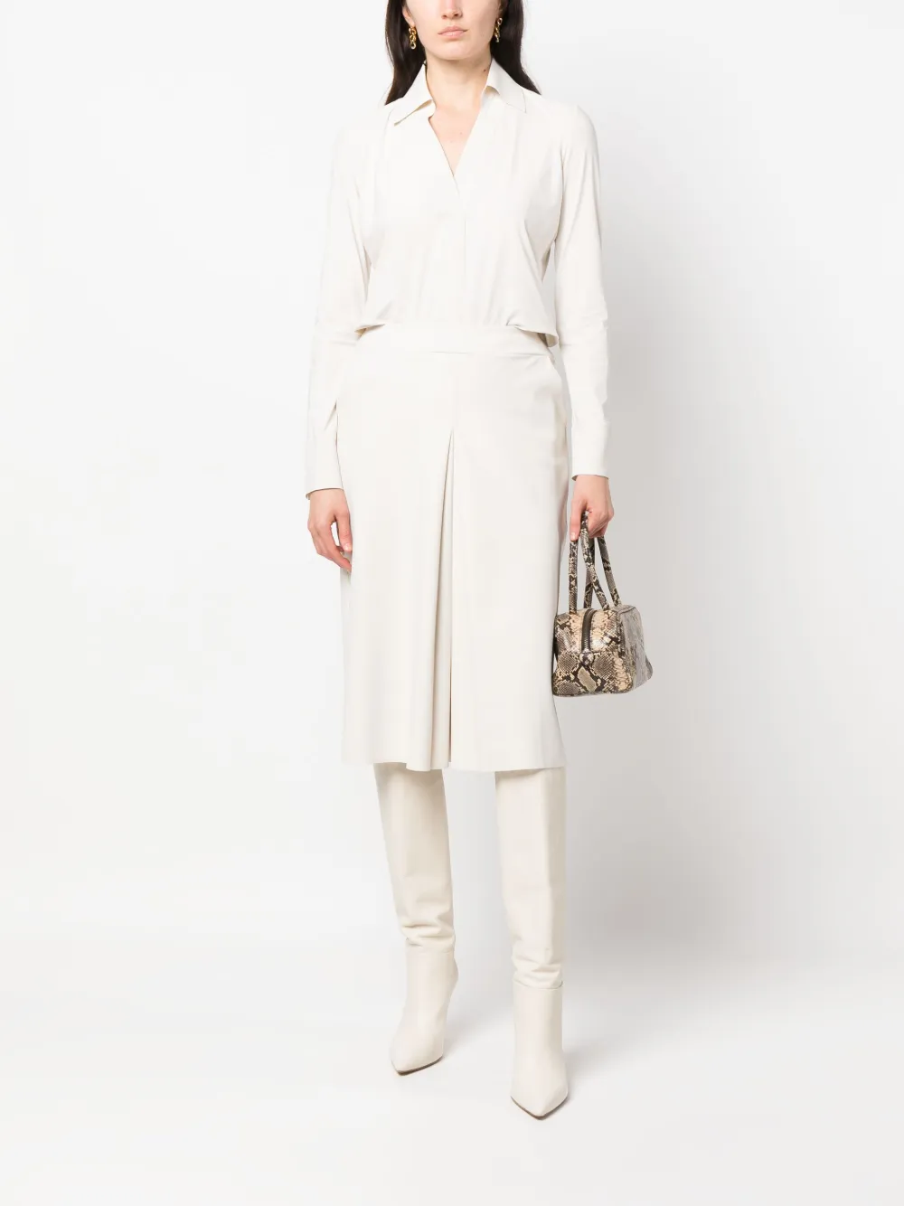 CHIARA BONI La Petite Robe long-sleeved V-neck shirt - Wit
