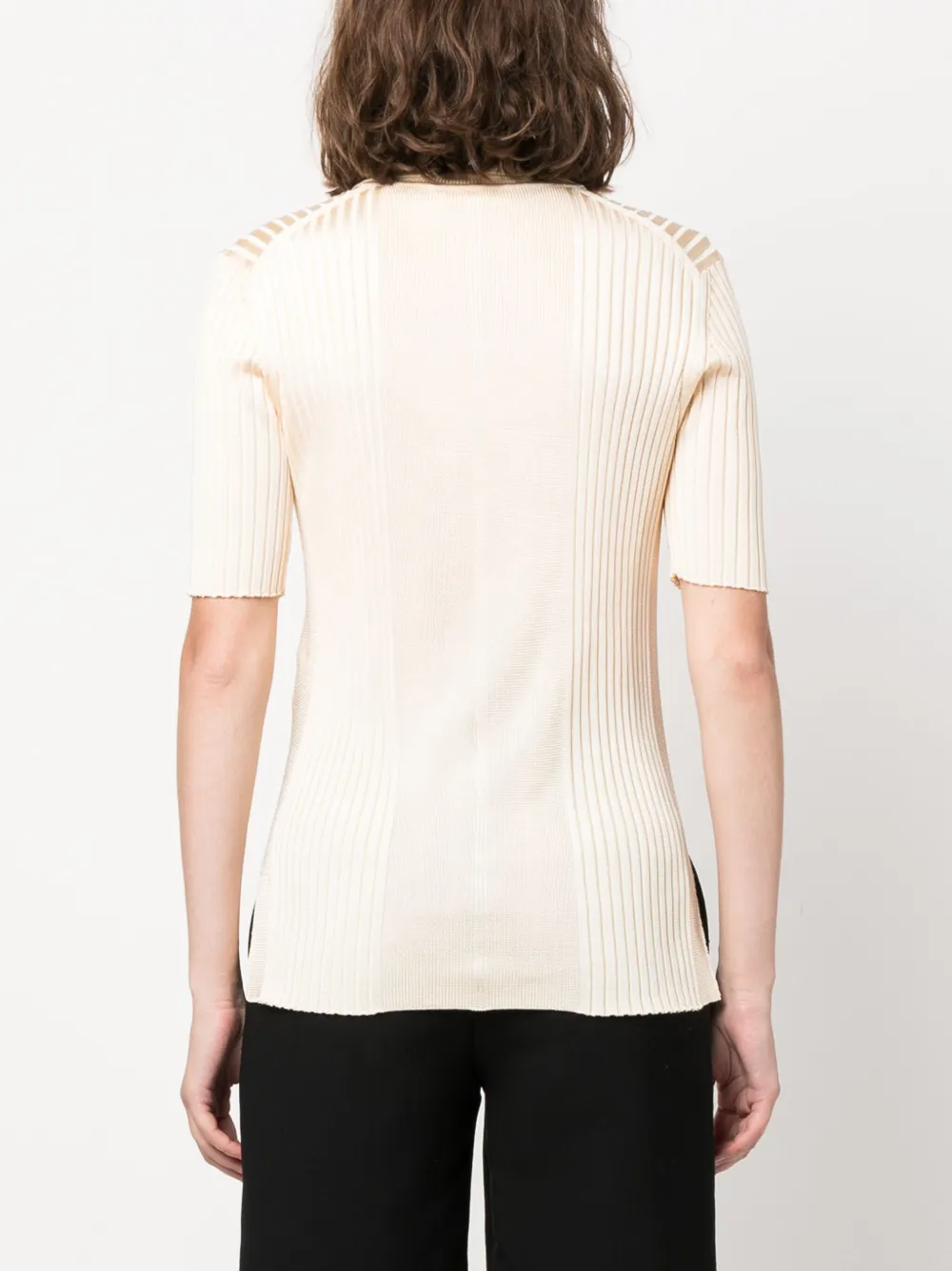 Jil Sander Wide-ribbed Polo Shirt In Neutrals